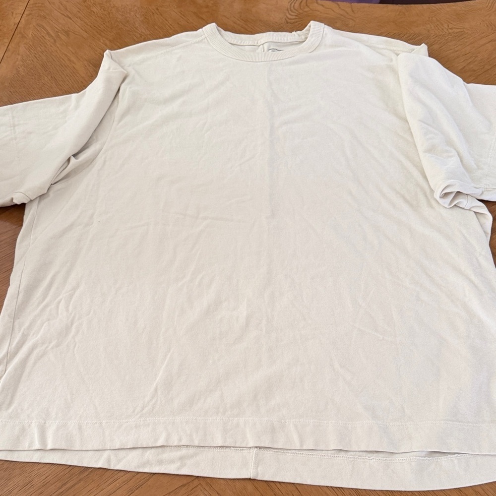 Men’s Abercrombie & Fitch Cream Short Sleeve Tee XXL Cream Color Soft